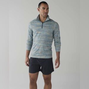 Lululemon Surge Warm 1/2 Zip Pullover Space Dye Camo Deep Navy Alberta Medium